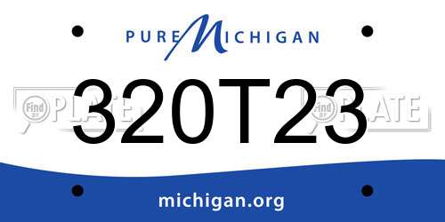 320T23 Michigan License Plate