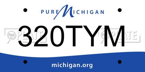 320TYM Michigan License Plate