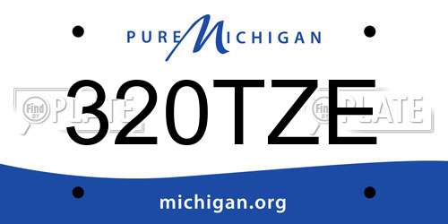 320TZE Michigan License Plate