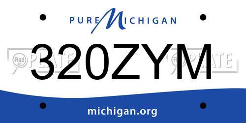 320ZYM Michigan License Plate