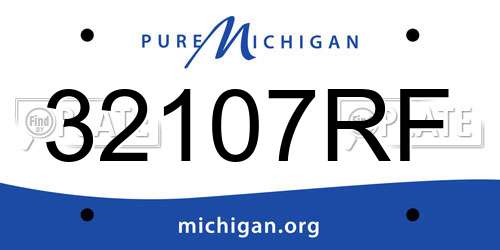 32107RF Michigan License Plate