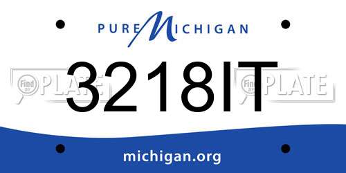 3218IT Michigan License Plate