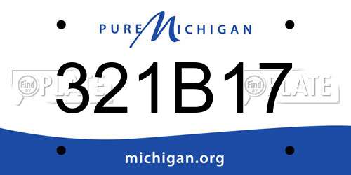 321B17 Michigan License Plate