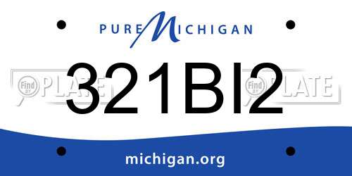 321BI2 Michigan License Plate