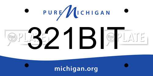 321BIT Michigan License Plate
