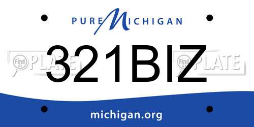 321BIZ Michigan License Plate