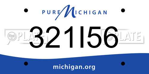 321I56 Michigan License Plate