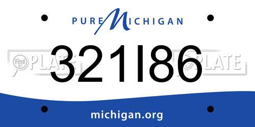 321I86 Michigan License Plate