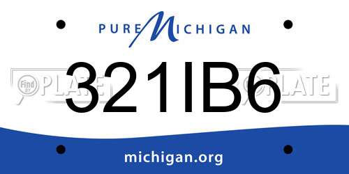 321IB6 Michigan License Plate