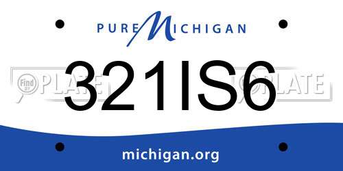 321IS6 Michigan License Plate