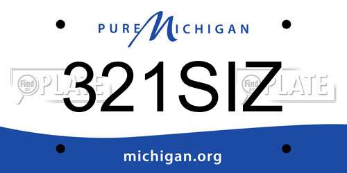321SIZ Michigan License Plate
