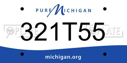 321T55 Michigan License Plate