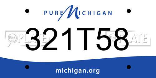 321T58 Michigan License Plate