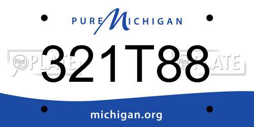 321T88 Michigan License Plate
