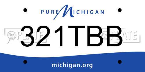 321TBB Michigan License Plate