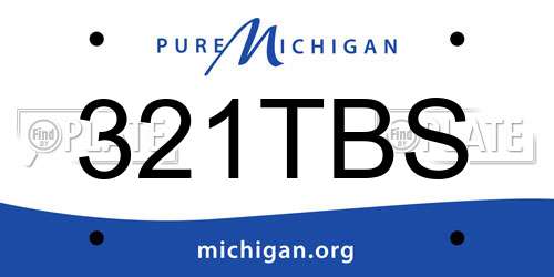 321TBS Michigan License Plate