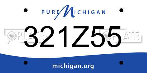 321Z55 Michigan License Plate