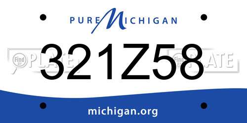 321Z58 Michigan License Plate