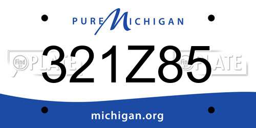 321Z85 Michigan License Plate