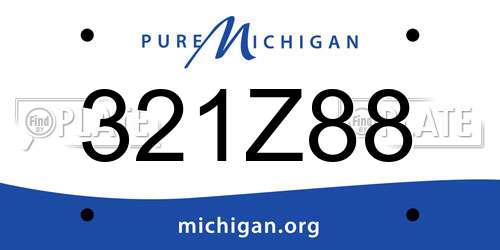 321Z88 Michigan License Plate