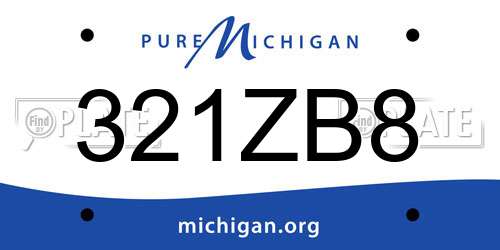 321ZB8 Michigan License Plate