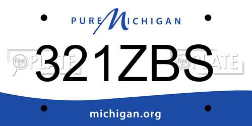 321ZBS Michigan License Plate