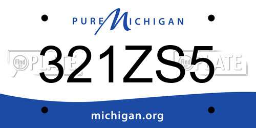 321ZS5 Michigan License Plate