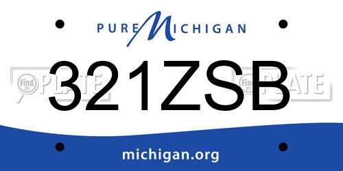 321ZSB Michigan License Plate
