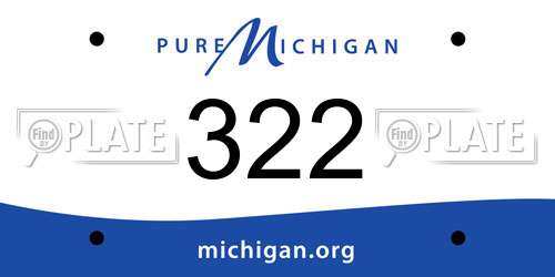 322 Michigan License Plate