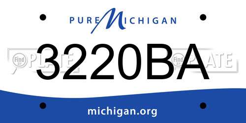 3220BA Michigan License Plate
