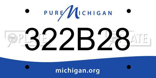 322B28 Michigan License Plate