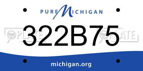 322B75 Michigan License Plate