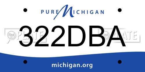 322DBA Michigan License Plate