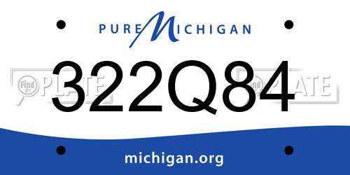 322Q84 Michigan License Plate