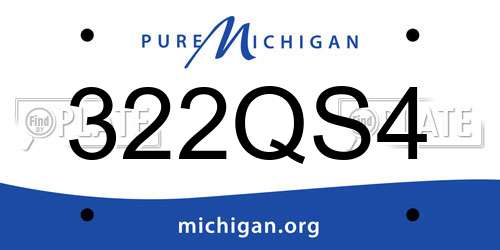 322QS4 Michigan License Plate