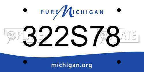 322S78 Michigan License Plate