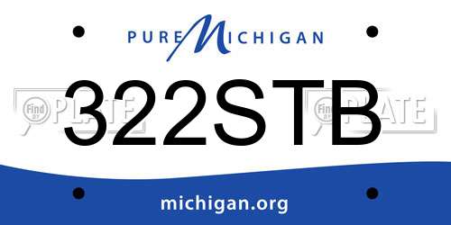 322STB Michigan License Plate