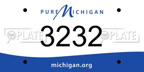 3232 Michigan License Plate