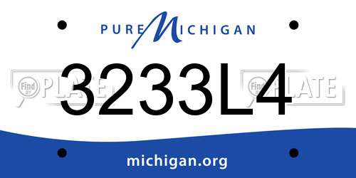 3233L4 Michigan License Plate