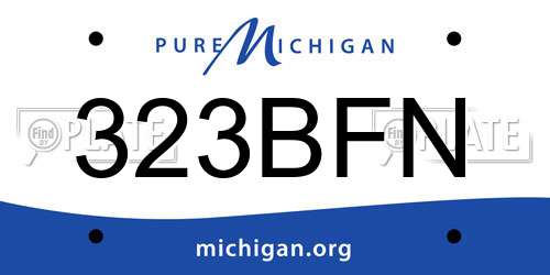 323BFN Michigan License Plate
