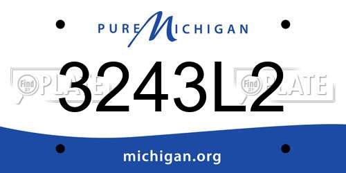 3243L2 Michigan License Plate