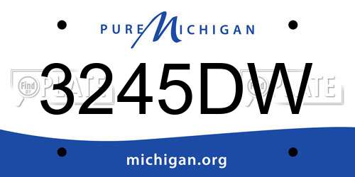 3245DW Michigan License Plate