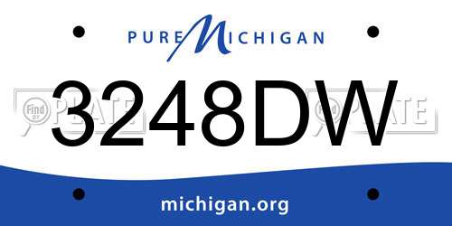 3248DW Michigan License Plate