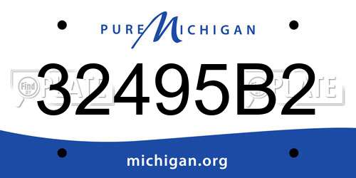32495B2 Michigan License Plate