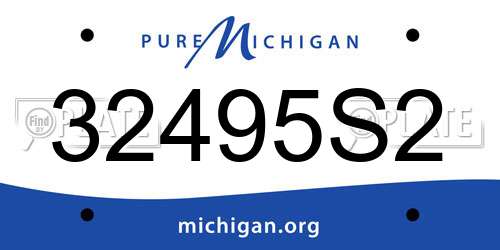 32495S2 Michigan License Plate