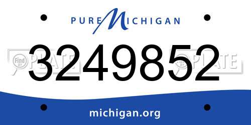 3249852 Michigan License Plate