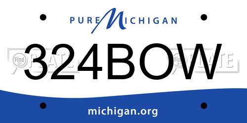 324BOW Michigan License Plate