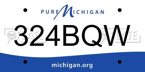 324BQW Michigan License Plate