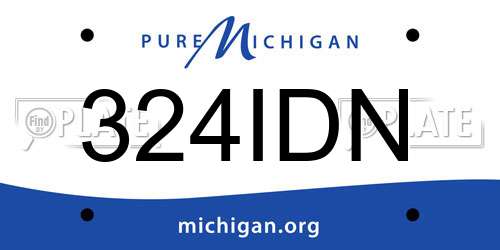324IDN Michigan License Plate