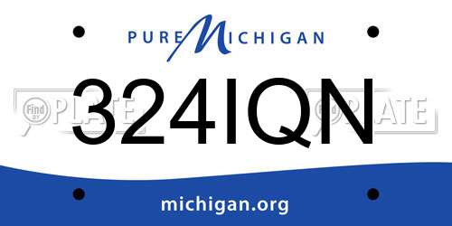 324IQN Michigan License Plate